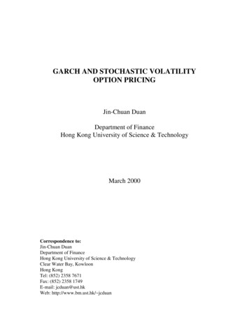 Garch And Stochastic Volatility Option Pricing
