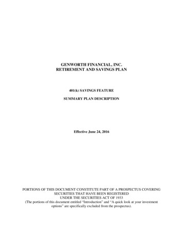 Genworth Financial, Inc. Retirement And Savings Plan