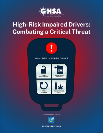 High-Risk Impaired Drivers: Combating A Critical Threat - GHSA