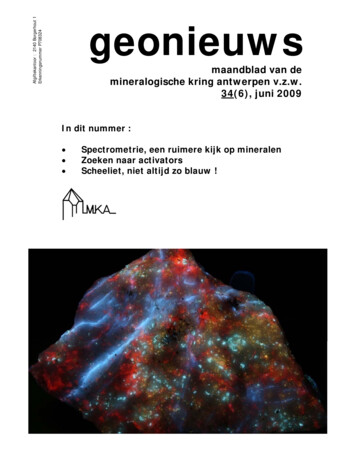 In Dit Nummer : Spectrometrie, Een Ruimere Kijk Op . - Mineralogie
