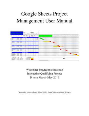 Google Sheets Project Management User Manual