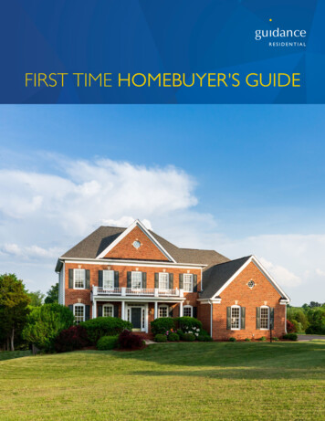 FIRST TIME HOMEBUYER'S GUIDE - Guidance Residential