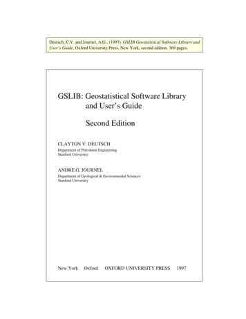 GSLIB: Geostatistical Software Library And User's . - Clayton V Deutsch