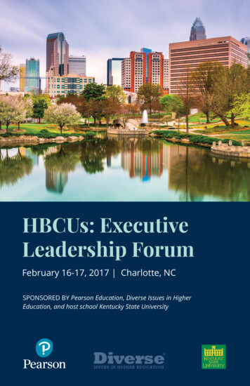 HBCUs: Executive Leadership Forum - Pearson