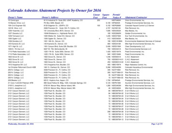 Asbestos Abatement Projects By Owner Year - Colorado Department Of .