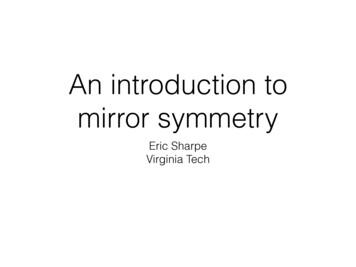 An Introduction To Mirror Symmetry - Virginia Tech