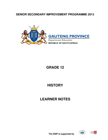GRADE 12 HISTORY LEARNER NOTES - Mail & Guardian