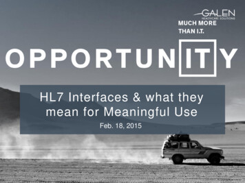 HL7 Interfaces & What They Mean For Meaningful Use - Galen Healthcare