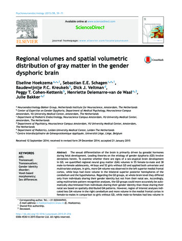 Regional Volumes And Spatial Volumetric Distribution Of Gray Matter In .