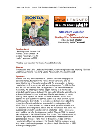 Classroom Guide For HONDA: The Boy Who Dreamed Of Cars - Lee & Low Books