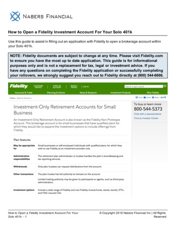 How To Open A Fidelity Investment Account For Your Solo 401k
