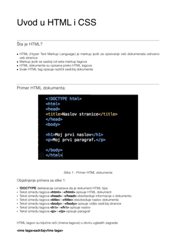 HTML I CSS - Univerzitet Metropolitan