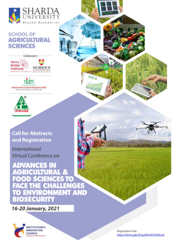 Advances In Agricultural & Food Sciences To Face The Challenges To .