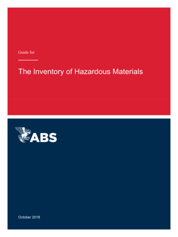 Guide For The Inventory Of Hazardous Materials 2018