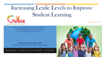 Increasing Lexile Levels To Improve Student Learning