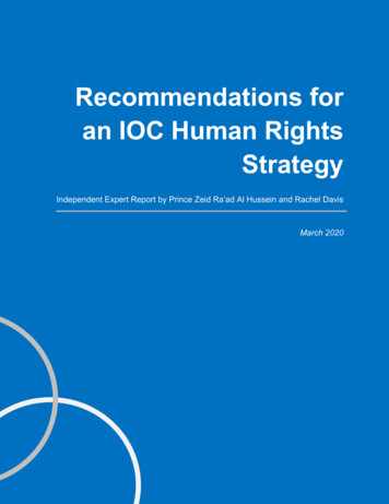 Recommendations For An IOC Human Rights Strategy