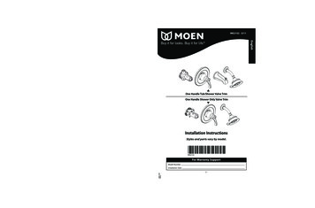 Installation Instructions - Moen Incorporated