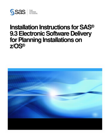 Installation Instructions--SAS 9.3 Electronic Software Delivery For .