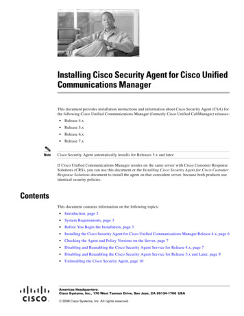 Installing Cisco Security Agent For Cisco Unified Communications Manager