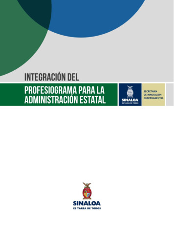 Integración De Catálogo De Puestos Y Profesiograma De La Administración .