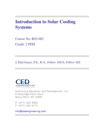 Introduction To Solar Cooling Systems - CED Engineering