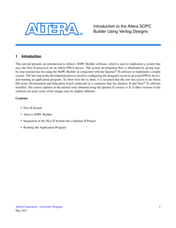 Introduction To The Altera SOPC Builder Using Verilog Designs