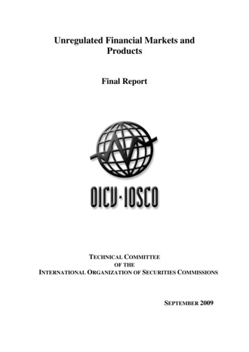Unregulated Financial Markets And Products - IOSCO