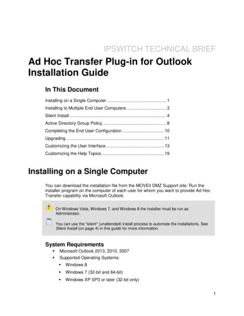 IPSWITCH TECHNICAL BRIEF Ad Hoc Transfer Plug-in For Outlook .
