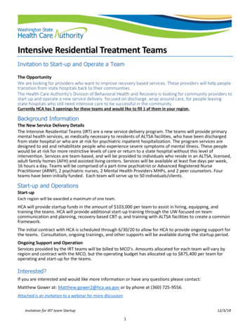 Intensive Residential Treatment Teams - Wa