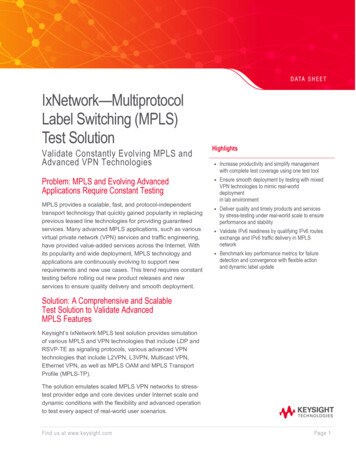IXnetwork Multiprotocol Label Switching MPLS Test Solution