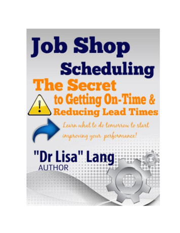 Job Shop Scheduling Secret - Velocity Scheduling System