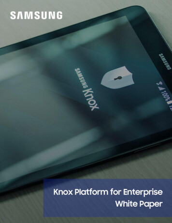 Knox Platform For Enterprise - Samsung Electronics