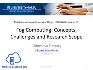 Mobile Computing And Internet Of Things - LTAT.06.009 Lecture 15 Fog .