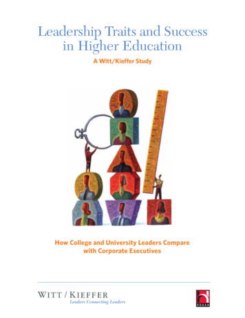 Leadership Traits And Success In Higher Education