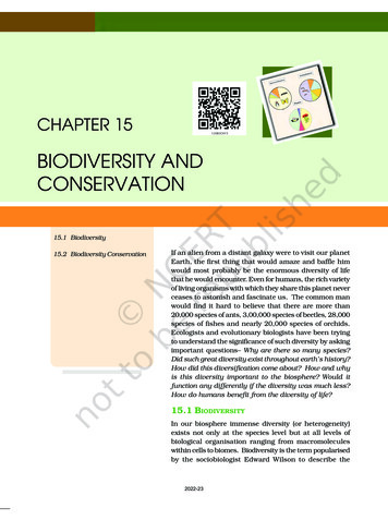Biodiversity And Conservation - Ncert