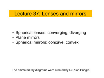Spherical Lenses: Converging, Diverging Plane Mirrors Spherical Mirrors .