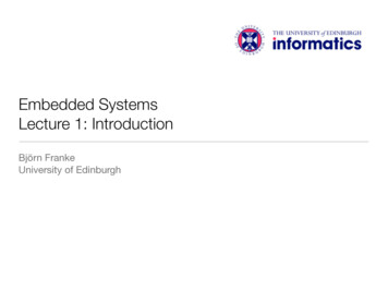 Embedded Systems Lecture 1: Introduction