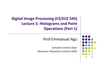 Digital Image Processing (CS/ECE 545) Histograms And Point (Part 1)