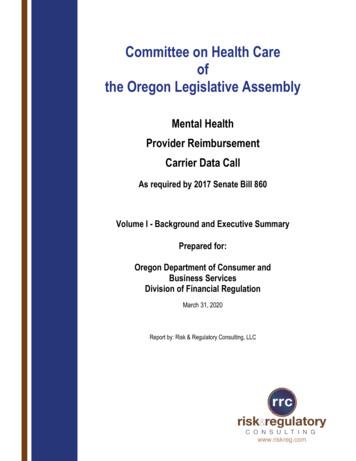 Committee On Health Care Of The Oregon Legislative Assembly