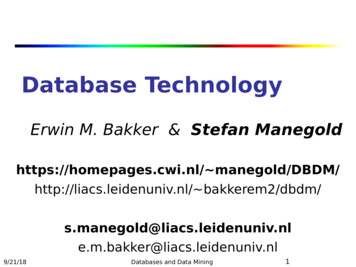 Evolution Of Database Technology - Centrum Wiskunde & Informatica