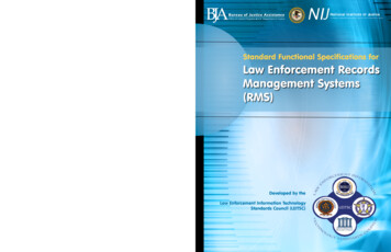 Standard Functional Specifications For Law Enforcement Records .