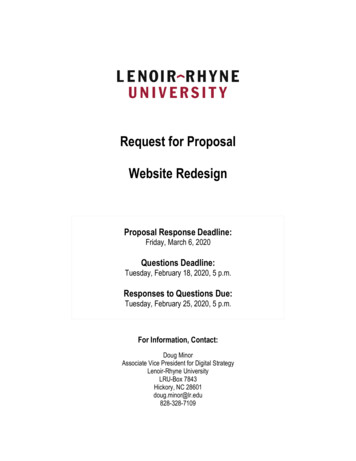 Request For Proposal Website Redesign