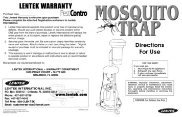 LENTEK WARRANTY - Home Mosquito Control