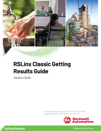 RSLinx Classic Getting Results Guide - Rockwell Automation