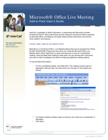 Microsoft Office Live Meeting - InterCall Europe