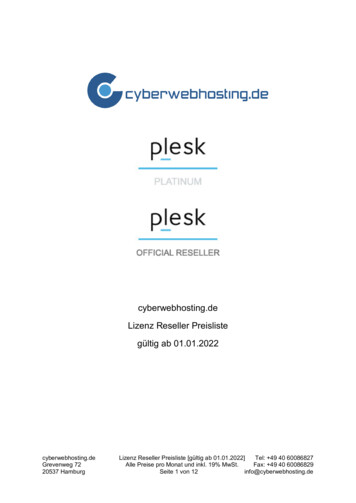 Cyberwebhosting.de Lizenz Reseller Preisliste Gültig Ab 01.01
