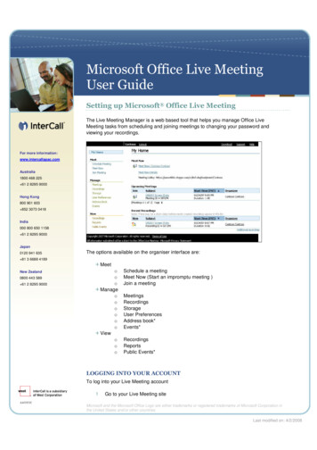 Microsoft Office Live Meeting User Guide - Intrado