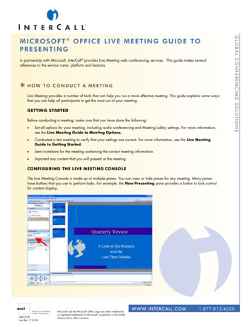 Microsoft Office Live Meeting Guide To Presenting