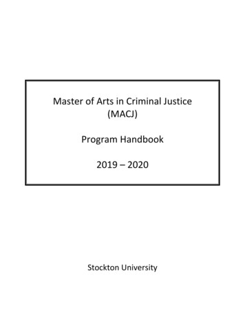 Program Handbook 19-20 - Stockton University