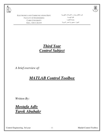 MATLAB Control Toolbox - Moodle.eece.cu.edu.eg